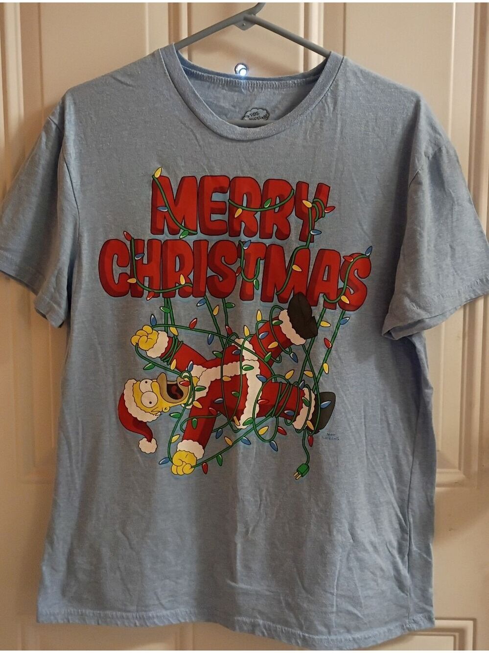 The Simpsons Light Blue Christmas Top